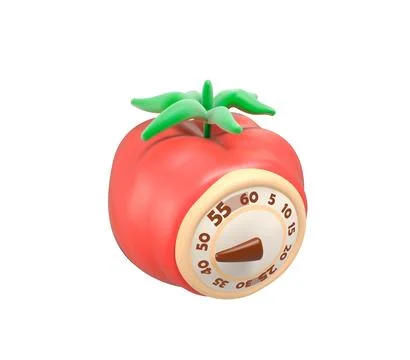 3D Pomodoro Study Timer Tomato Icon 库存插图