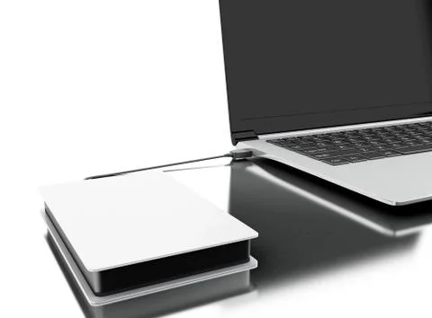 3d Portable external hard disk drive イラスト素材