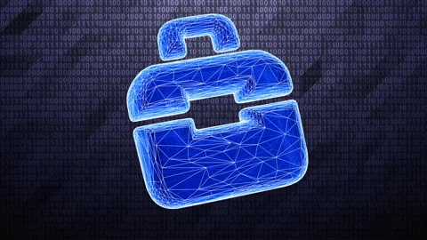 3D portfolio icon isolated in binary cyberspace. Stock Footage 236393262