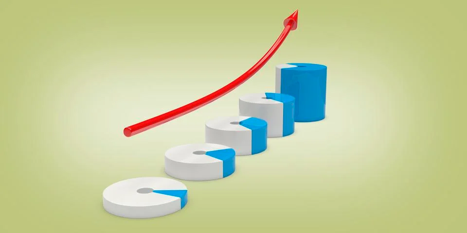 3d positive graph Illustrazione stock