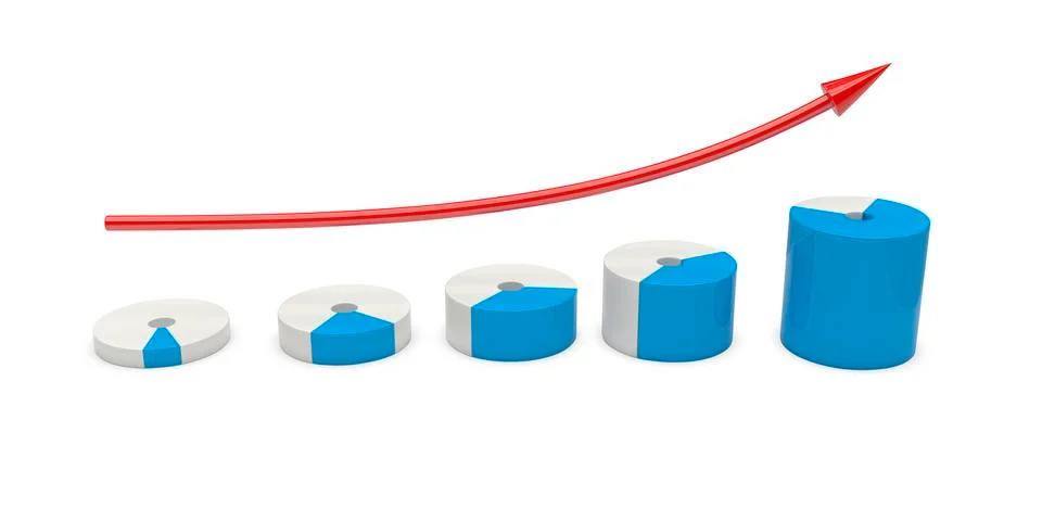 3d positive graph Illustrazione stock