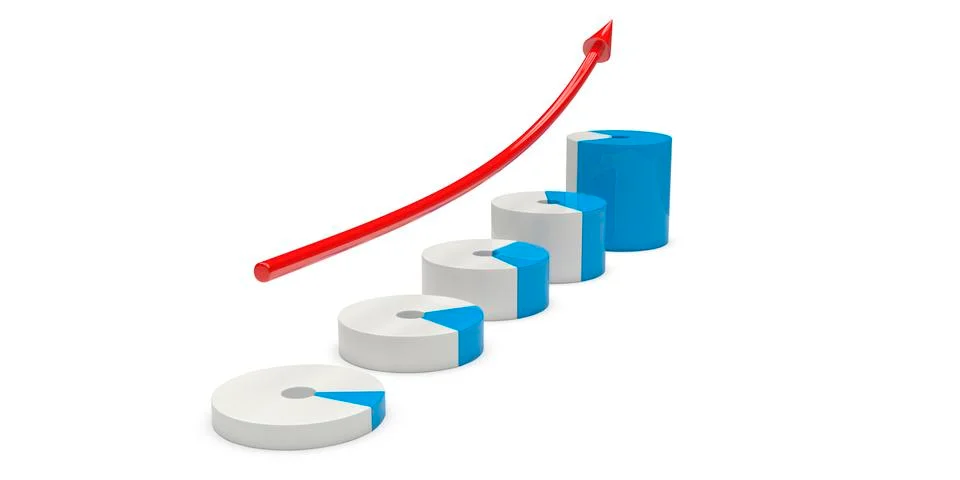 3d positive graph Illustrazione stock