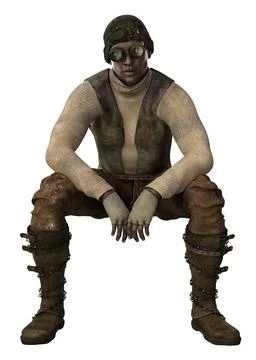 3D Post apocalyptic survivor Foto stock