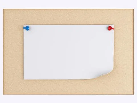 3d post-it notes over cork board. Illustrazione stock