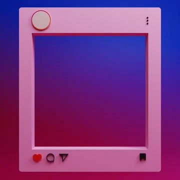 3D post template for instagram and stories Stock Illustration