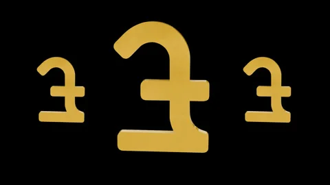 3d pound icon rotating loopable animation Stock Footage 311674140