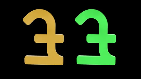 3d pound icon rotating loopable animation Stock Footage 311674142