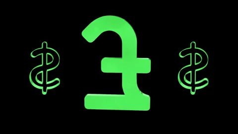 3d pound icon rotating loopable animation Stock Footage 311674162