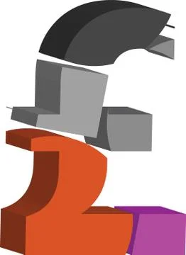 3d POUND symbol Stock Illustration