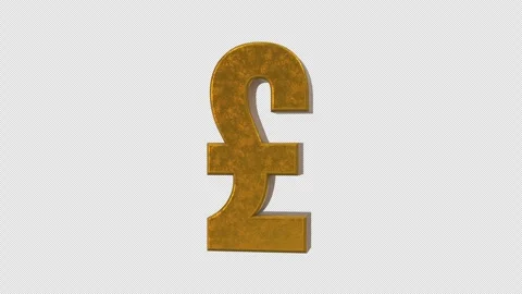 3D Pound Symbol Rotating on a Transparent Background. Seamless Loop. Sterling. Stock Footage 282283504