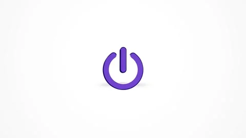 3D Power Button Switch Icon Animated Loop on White Background 4K Stock Footage 347651005