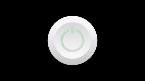 3D Power Button Turn On and Green Screen Transition Motion Graphic Stock Footage 347290301