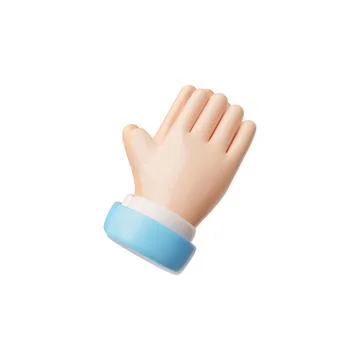 3d prayer hands with blue sleeves on isolated background. Stockillustratie