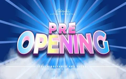 3d pre opening text effect Illustrazione stock