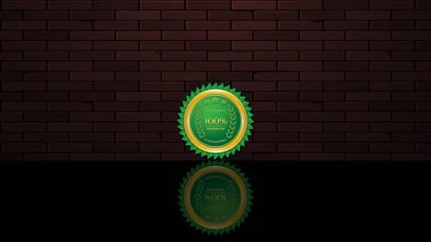 3D premium quality badge rotating green screen background Stock Footage 239596002