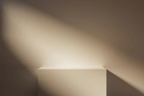 3d presentation background with pedestal or dais in the room illuminated by Stock Illustration