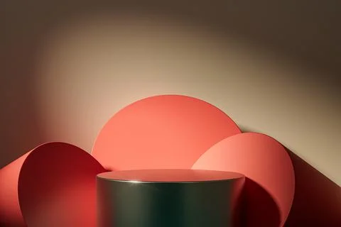 3d presentation background with pedestal or dais in the room illuminated by Stockillustratie