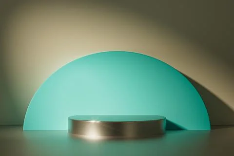 3d presentation background with pedestal or dais in the room illuminated by Stock Illustration