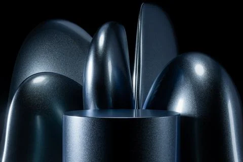 3d presentation background with pedestal or dais in the dark room with abstract Stock Illustration