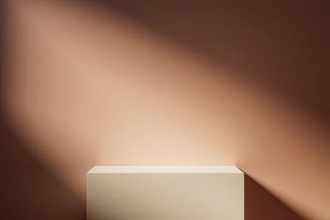 3d presentation background with pedestal or dais in the room illuminated by Stockillustratie