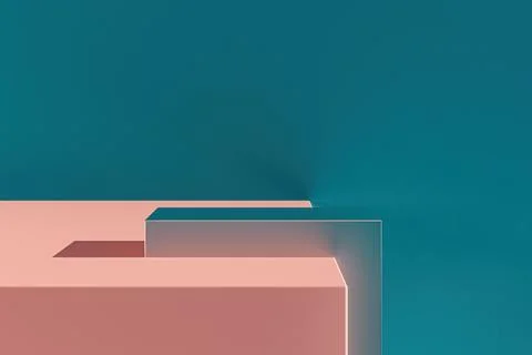 3d presentation background with pedestal or dais illuminated by sunlight Stock Illustration