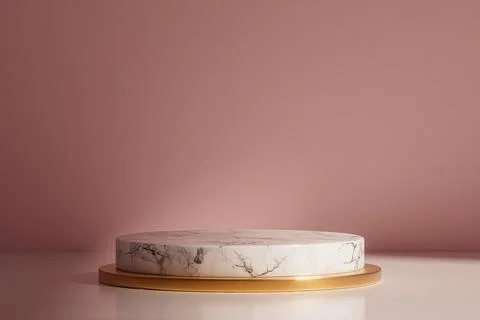 3d presentation background with pedestal or dais made of gold and marble in the 스톡 일러스트