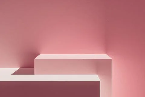 3d presentation background with pedestal or dais in the room illuminated by Stock Illustration