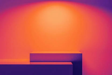 3d presentation background with pedestal or dais in the room illuminated by top Stock Illustration