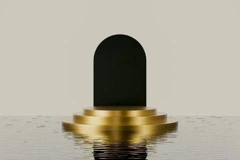 3d presentation pedestal in liquid Stock Illustration