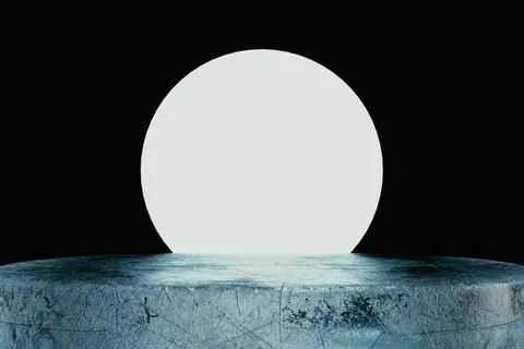 3d presentation pedestal made of ice on black background Stock Illustration