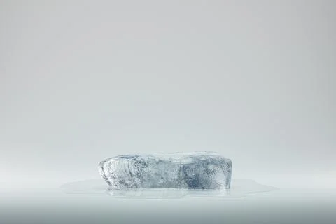 3d presentation pedestal made of ice on white background Stock Illustration