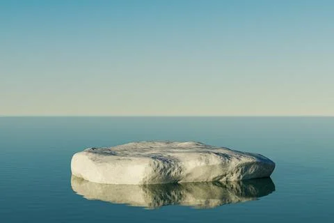 3d presentation pedestal made of stone in the ocean, outdoor scene Stock Illustration