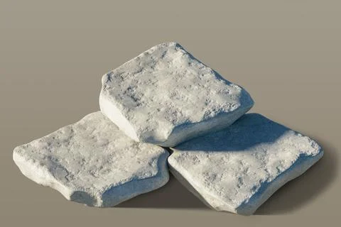 3d presentation pedestal made of stone over blue sky, outdoor scene Stock Illustration