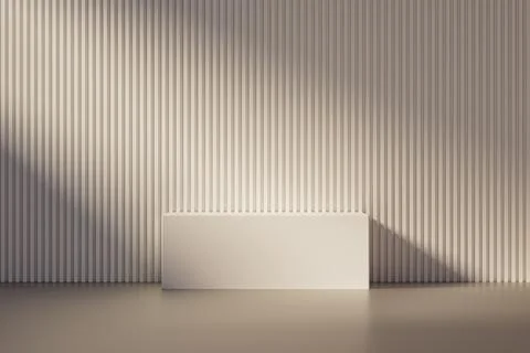 3d presentation pedestal or dais in pink room illuminated by sunlight Stock Illustration