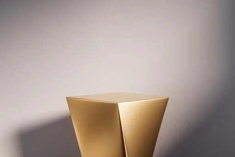 3d presentation pedestal or dais made of wood in room illuminated by sunlight Stock Illustration