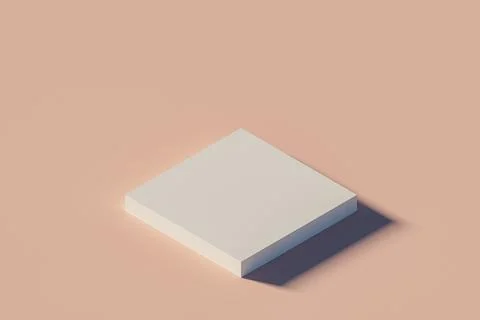 3d presentation square pedestal over pink flat landscape background Stock Illustration