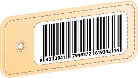 3D Price Tag With Bar Code Label Stock Illustration