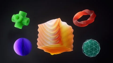 3D Primitives Cube Motion in a Seamless Loop. Abstract 3D shapes dynamically 스톡 동영상 318247965