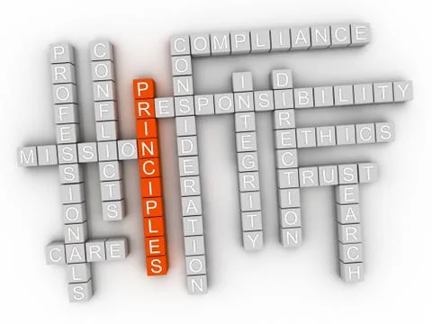3d Principles Concept word cloud Stock Illustration
