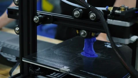 3D PRINT Blue Stock Footage 273498164