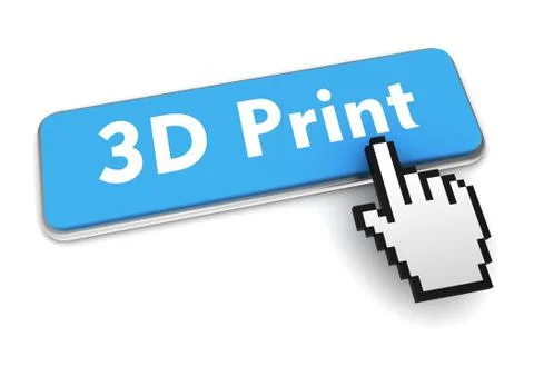3d print button concept 3d illustration Ilustração Stock