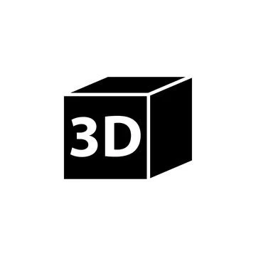 3D Print Cube Flat Vector Icon Stock Illustration