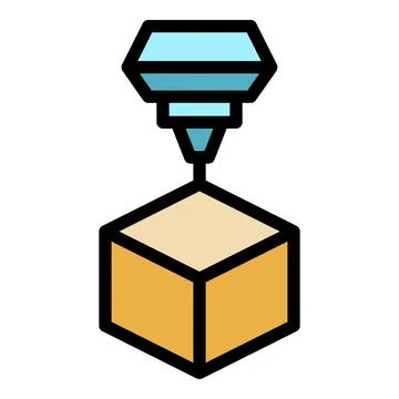 3d print cube icon vector flat Illustrazione stock
