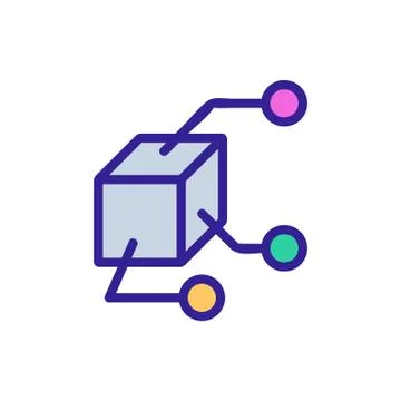 3D print printer icon vector. Isolated contour symbol illustration Stock Illustration