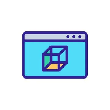 3D print printer icon vector. Isolated contour symbol illustration Stock Illustration