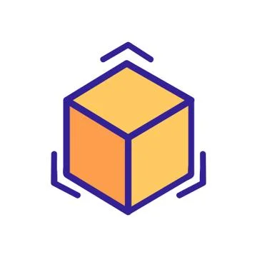 3D print printer icon vector. Isolated contour symbol illustration Stockillustratie