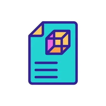 3D print printer icon vector. Isolated contour symbol illustration Illustrazione stock