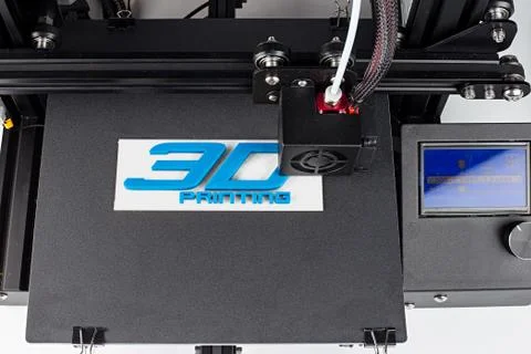 3d print of printer printing symbol logo technology future concept Stock Photos