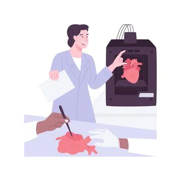 3D printed anatomical model isolated cartoon vector illustrations. Stock Illustration
