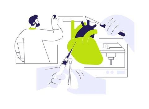 3D printed anatomical model isolated cartoon vector illustrations. 스톡 일러스트